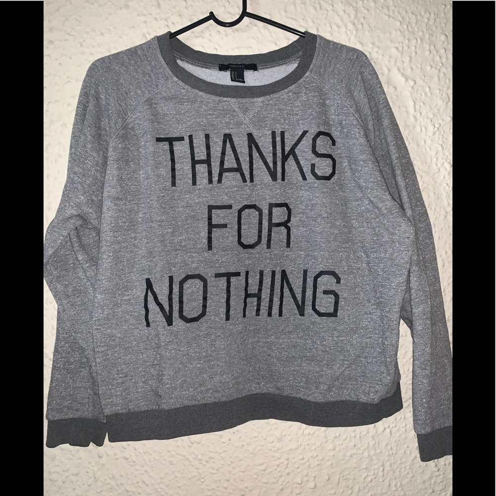 “thanks for nothing” sweater